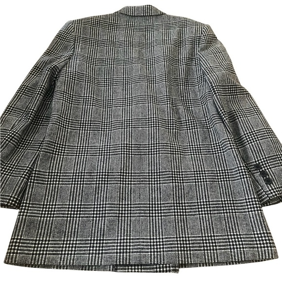 Pendleton vintage black and white plaid 100% pure virgin wool Blazer, size 10 - Picture 8 of 9